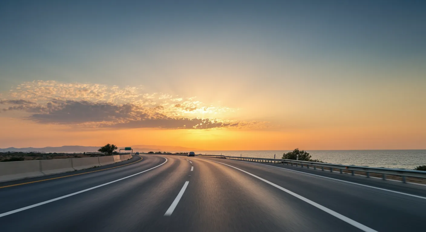 Bayram Oto Lastik İzmir 7/24 acil yol yardım — gün batımında otoyol